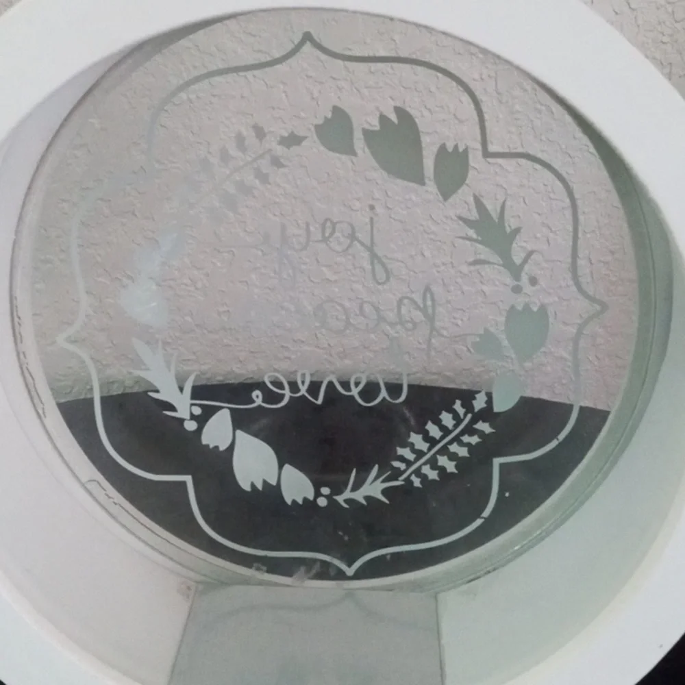 White Decorative Lantern with Joy Peace Love Design